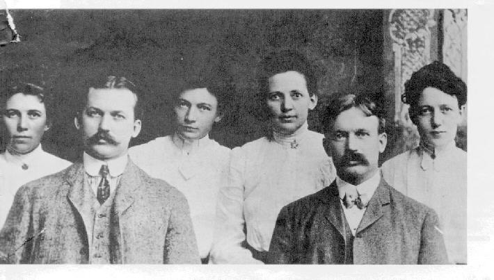 The six children of George C. and Eliza Harms Klehm (left to right:Lydia, George H., Alma, Emma,Edwin, Louise)