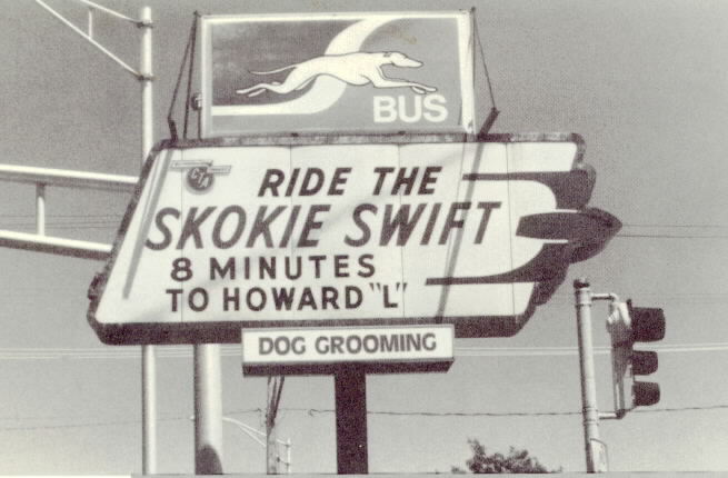 "Ride the Skokie Swift" sign